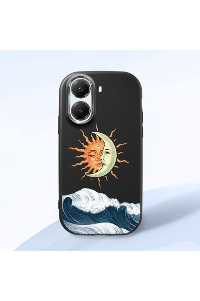 ucuc حافظة سيليكون سوداء متوافقة مع هاتف Poco X7 Pro بتصميم ريترو مع نمط موجة...