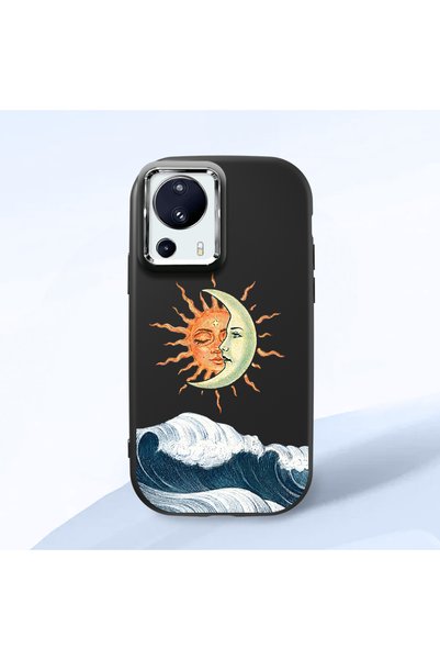 ucuc Mi 13 Lite Compatible Retro Style Sun Moon Sea Wave Pattern Shock-Absorb...