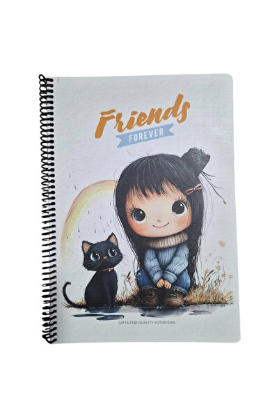 Gıpta FRIENDS FOREVER SPİRALLİ LX KARTON KAPAK A4 80YP. ÇİZGİLİ DEFTER 8383 -...