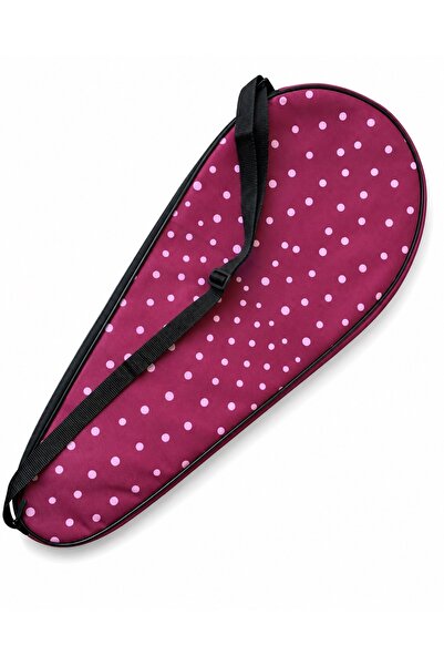 Kodispa Premium 27 İnch Raket Kılıfı Bordo Renkli Pembe Puantiyeli