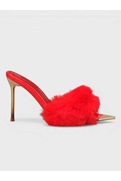 Sadık Yılmaz Women's Summer 11cm Thin Heeled Slippers - 574 5555 - Red Patent...