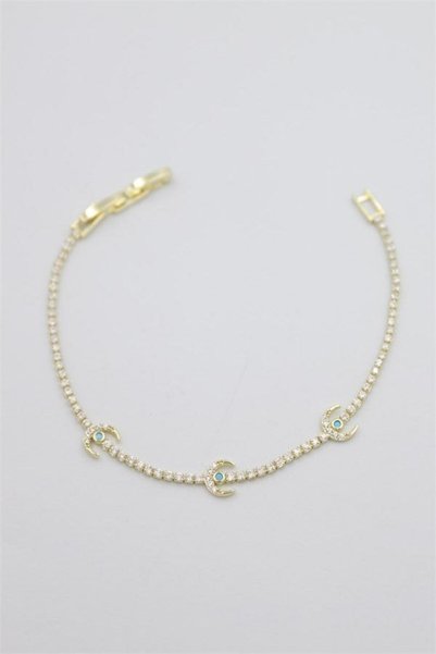Generic Brand Glb-stl41414 crescent stone bracelet - gold
