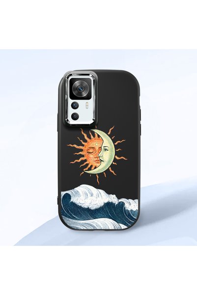 ucuc Redmi K50 Ultra Compatible Retro Style Sun Moon Sea Wave Pattern Shock A...