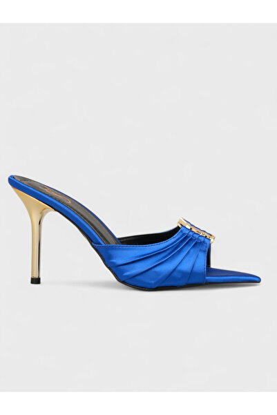 Sadık Yılmaz Women's summer 8cm thin heeled slippers - 230 56657-2 - sax blue...
