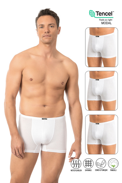 ÖZKAN underwear Özkan 11897 3-Pack Men's Premium Modal Fabric Cotton Flexible...