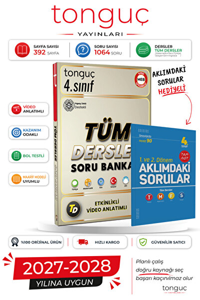 Tonguç Yayınları 4. Sınıf Fijital Tüm Dersler Soru Bankası + Aklımdaki Sorula...
