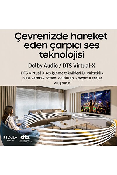 Samsung 2.1 Kanallı Kablosuz Subwooferlı Soundbar, Dolby Audio ve DTS Virtual, Bas Yükseltici, Uyarlanabilir Ses