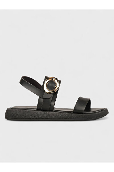 Sadık Yılmaz Women's Summer Flat Sandals - 230 3185 - Black