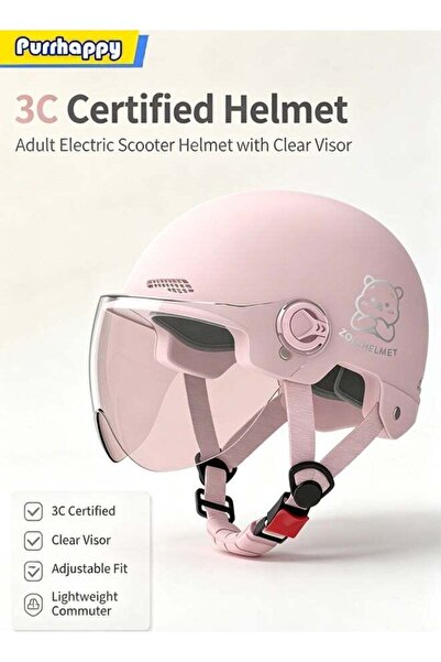 Generic 3C Certified Helmet, Adult Electric Scooter Helmet with Clear Visor, ...