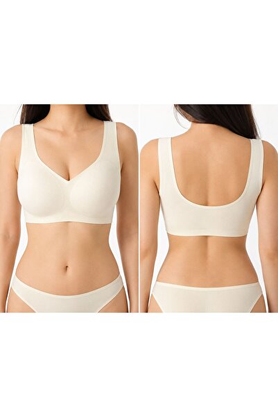 BEST BRA LİNGERİE Dikişsiz Lazer Kesim Geniş Askılı Kopçasız Konfor Sütyen Br...