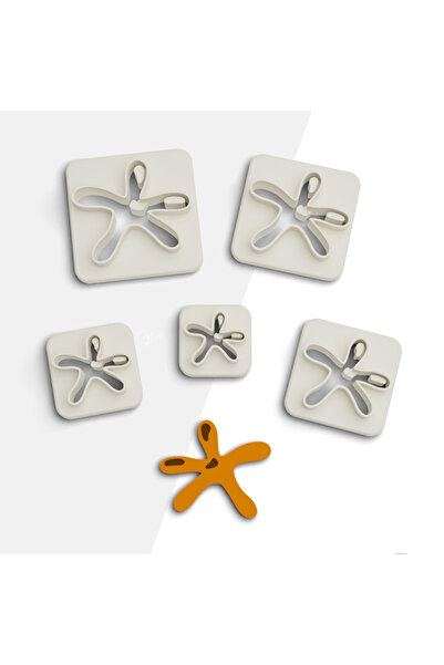 flament aşk Sea Star Polymer Clay Cutting Mold,Jewelry Molds,Cookie Mold,5 Si...