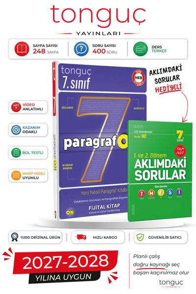 Tonguç Yayınları 7. Sınıf Paragraf ON Fijital Soru Bankası + Aklımdaki Sorula...