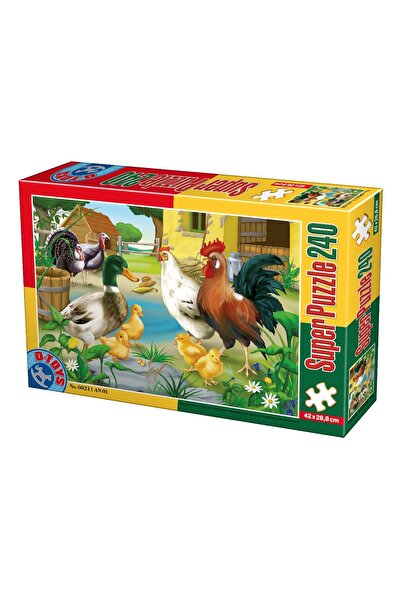 D-Toys Super Puzzle Animale de Fermă – Puzzle pentru Copii, 240 piese