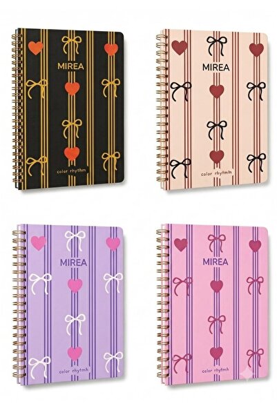 Mirea A5 14*20 cm Spiralli Çizgili Defter 192 Sayfa 70 gr 1. Hamur COLOR RHYT...