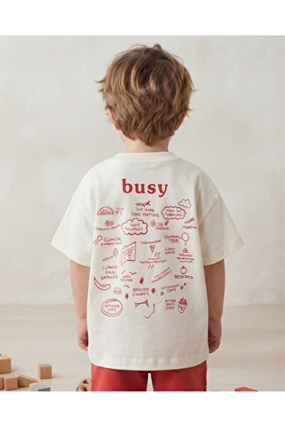 babytex Busy Printed Children's Oversize T-Shirt Cotton Unisex