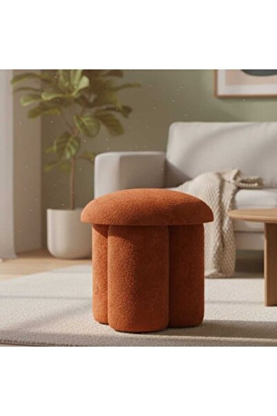 Just Home Magnus Minimalist Puf - Kiremit - 45x45x45 cm