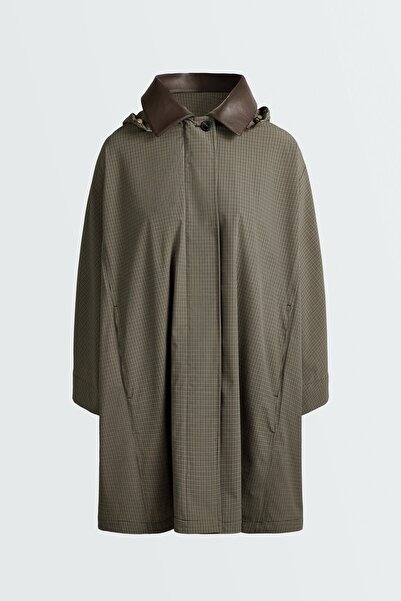 Oysho Checked extra lightweight 10k waterproof short cape
