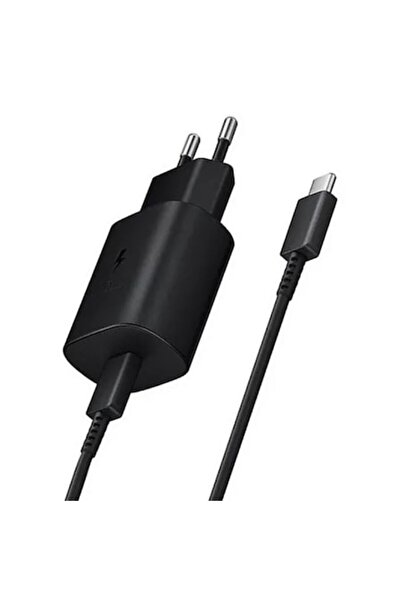 Samsung Original EP-TA800EBE + DA705BBE Cablu USB-C cu încărcare rapidă 25W, USB-C 3A inclus, Negru (OOB Bulk)