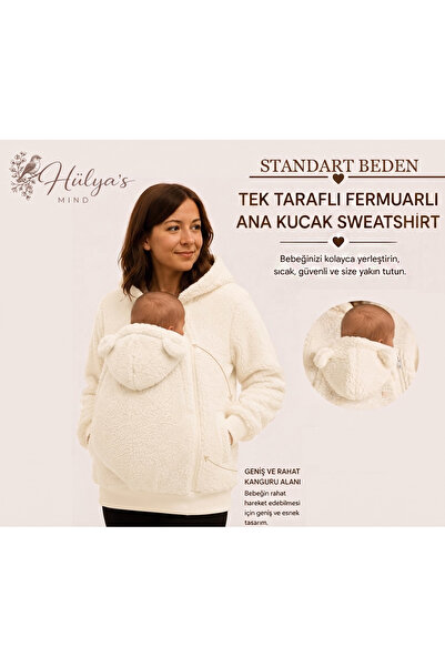 Hülya's MIND TEK TARAFLI FERMUARLI SWEETSHIRT ANA KUCAĞI