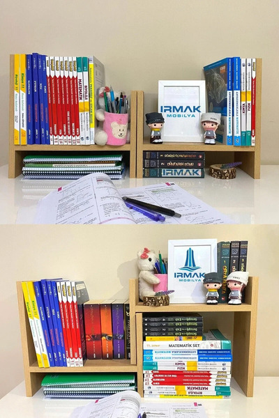 Tidy Ceviz Ayarlanabilir Kitaplık Masa Üstü Kitaplık Tezgah Üstü Düzenleyici Organizatör Dolap