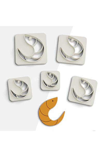 flament aşk Shrimp Polymer Clay Cutting Mold,Jewelry Molds,Cookie Mold,5 Size...