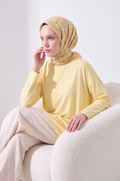 Silk Home Soft Scarf Paisley Yellow