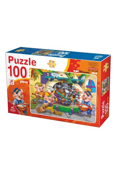 Deico Puzzle Cei Trei Purceluși – Puzzle pentru copii, 100 piese