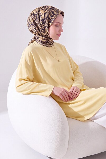 Silk Home Soft Scarf Paisley Mustard