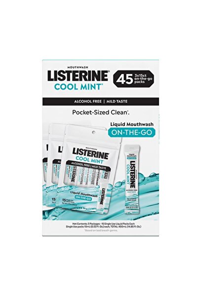 Listerine Pliculețe de apă de gură fără alcool, Mentă Răcoritoare, pentru uti...