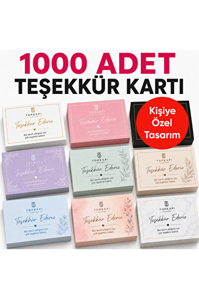 Genel Markalar 1000 Adet Kişiye Özel Teşekkür Kartı 84x52 mm – Logolu Baskılı...