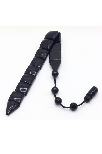 Midyat Nurtaş Gümüş Black Colored Special System Tasseled Powder Amber Fish P...
