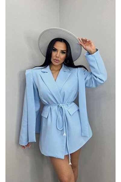 VELLİNE BAĞCIK DETAYLI KADIN BLAZER CEKET