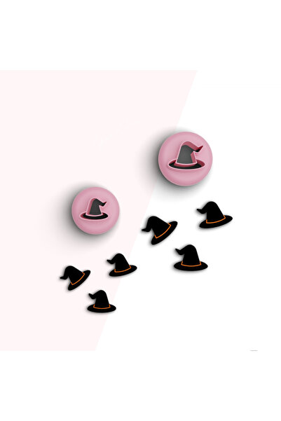 flament aşk Witch Hat Mini Polymer Clay Cutting Mold, Earring Molds, Cookie M...