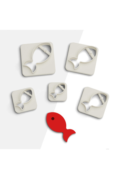 flament aşk Fish Polymer Clay Cutting Mold, Earring Molds, Cookie Mold, 5 Siz...