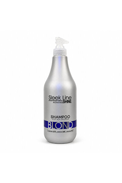 SLEEK LINE Blond Șampon cu Proteine din Mătase 1000 ml, format profesional pe...