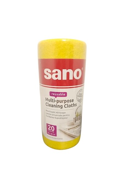 Sano dry wipes roll, absorbent, 22x28cm, 20 pieces