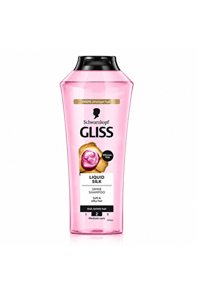 Schwarzkopf Șampon pentru păr tern și fragil Gliss Liquid Silk Shine, cu cera...