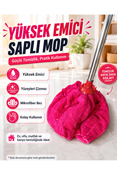 Fanatik Saplı Mikrofiber Havlu Mop Yüksek Emici Çizmez Yıkanabilir Paspas + 1...