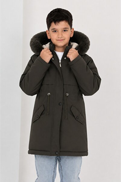 Asortik Kids Erkek Çocuk Su Geçirmez Uzun Kışlık Mont