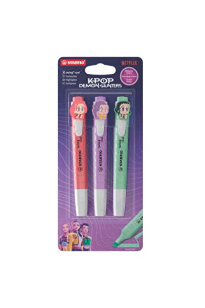 Stabilo Textmarker swing cool K-Pop Demon Hunters, Huntrix, 3 culori / set