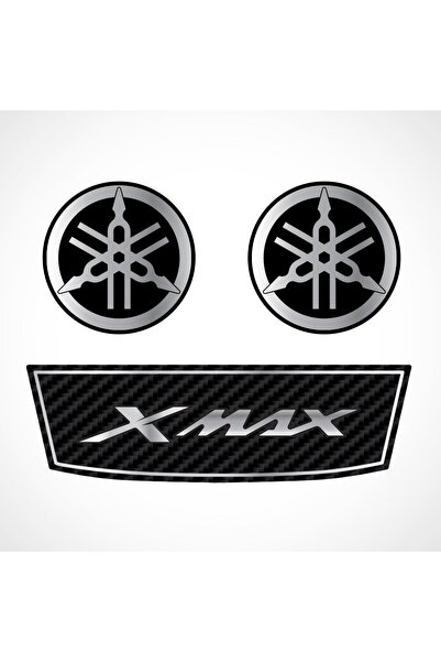 Redline Grafik Redlinegrafik XMAX SISSY BAR PAD VE GİDON-SİSYBAR GÜMÜŞ LOGO SETİ