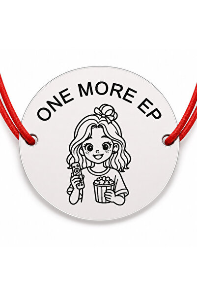 Simoshop Bratara argint 925 cu banut gravat ONE MORE EP, snur rosu reglabil, ...