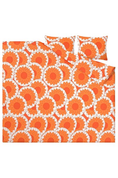 IKEA Double Orange Duvet Cover Set 240X220 cm Cotton Soft