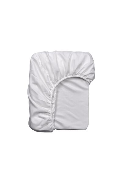 IKEA Çift Kişilik Beyaz Lastikli Çarşaf 180x200 cm Pamuklu Yumuşak