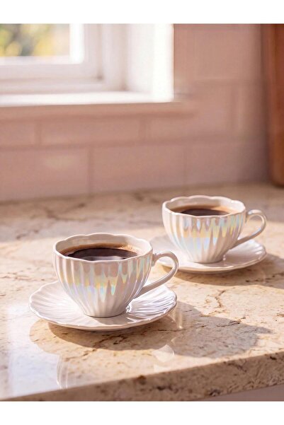 LC Waikiki 2-Person Porcelain Coffee Cup Set 90 ml (W6)