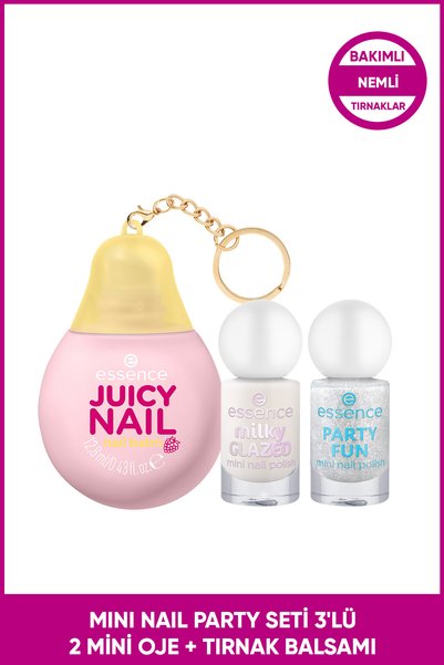 Essence Mini Nail Party Seti 3'lü – 2 Mini Oje + Tırnak Balsamı