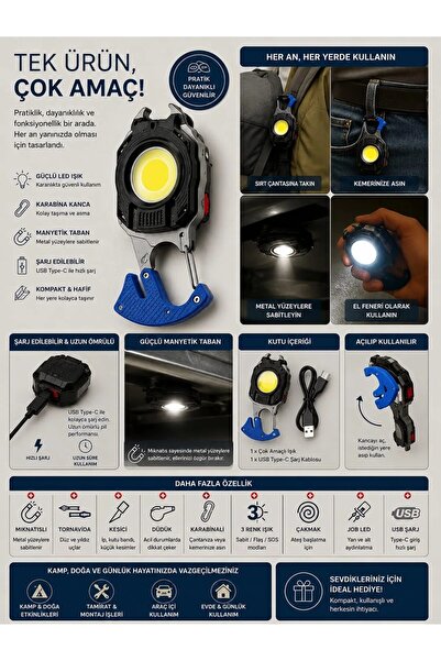 X Led rechargeable keychain light w5147 (kampçı Fener)