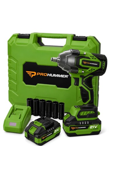 PROHUMMER PH349 1100 Nm Çift Akülü Somun Sıkma Seti (Yeşil)