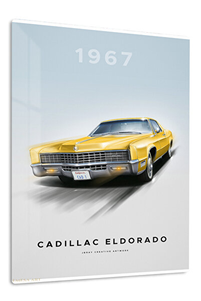 Emesa Art 1967 Yellow Cadillac Eldorado Metal Wall Art