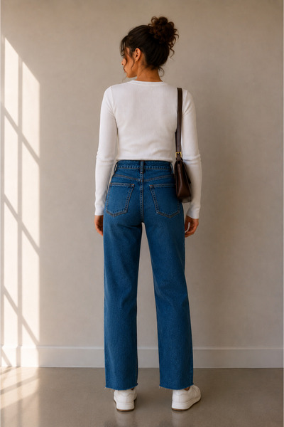 vayro Pantolon Jean Mom Kesik Paça 363 03